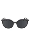 Longchamp 50mm Round Sunglasses In Black/ Grey
