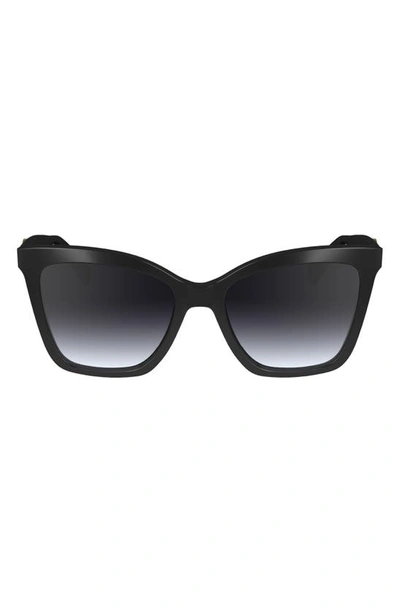 Longchamp Le Pliage 54mm Gradient Cat Eye Sunglasses In Black
