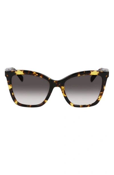 Longchamp Le Pliage 54mm Gradient Cat Eye Sunglasses In Multi