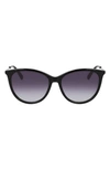 Longchamp 55mm Gradient Tea Cup Sunglasses In Black