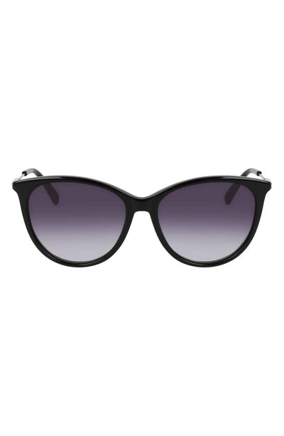 Longchamp 55mm Gradient Tea Cup Sunglasses In Black