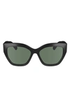 Longchamp 55mm Gradient Butterfly Sunglasses In Black