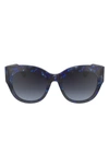 Longchamp 55mm Gradient Butterfly Sunglasses In Blue Havana