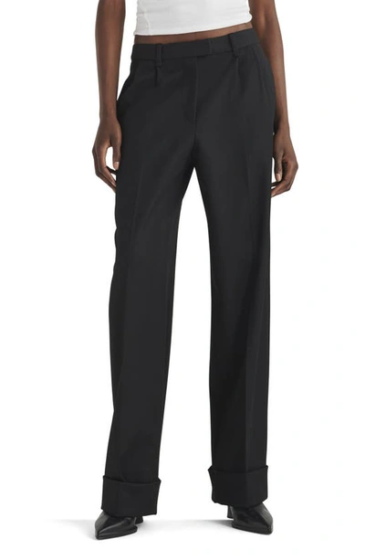 Rag & Bone Marianne Virgin Wool Straight Leg Pants In Black