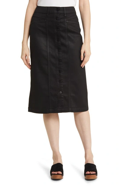 Rails Broadway Coated Denim Skirt In Coated Noir