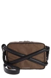 Alexander Mcqueen The Harness Textile & Faux Leather Camera Bag In Khaki/ Black