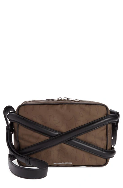 Alexander Mcqueen The Harness Textile & Faux Leather Camera Bag In Green