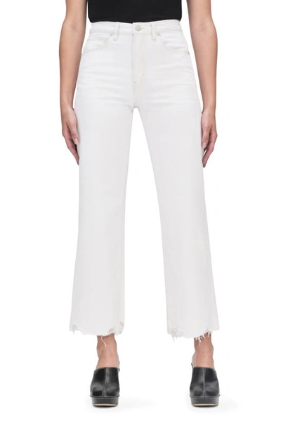 Frame Relaxed Fit Straight Leg Crop Jeans In White Modern Chew