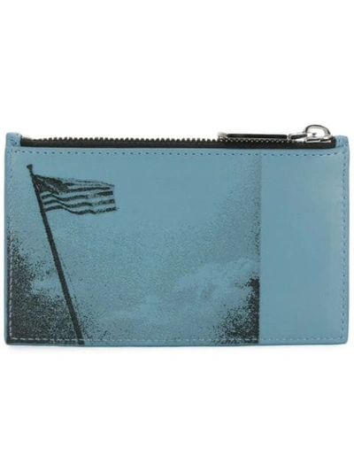 Calvin Klein 205w39nyc American Flag-print Leather Wallet In Blue