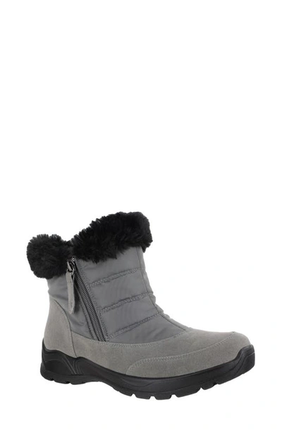 Easy Street Frosty Faux Fur Boot In Grey