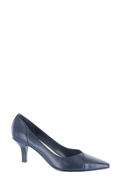 Easy Street Chiffon Pointed Toe Pump In New Navy