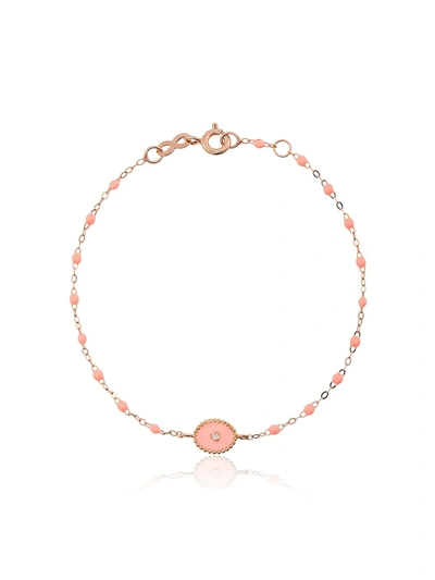 Gigi Clozeau 18kt Rose Gold Classic Gigi North Star Salmon Pink And Diamond Beaded Bracelet In Rg/rose