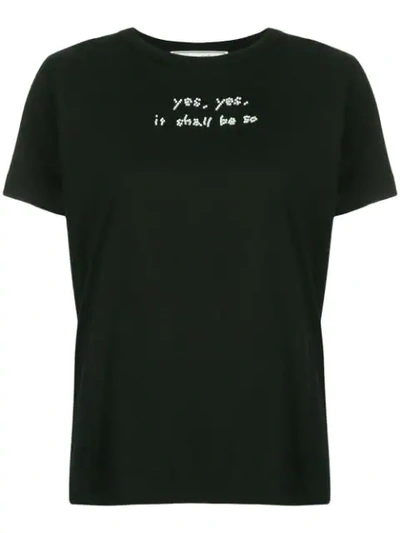 Tu Es Mon Tresor Tu Es Mon Trésor Slogan Embellished T-shirt - Black