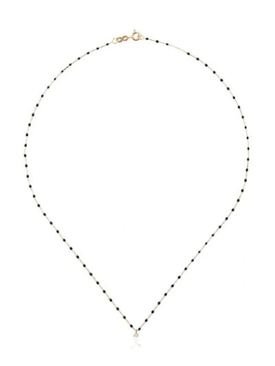 Gigi Clozeau 18kt Yellow Gold Classic Gigi Diamond Moon Necklace In Black