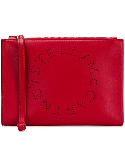 Stella Mccartney Logo Clutch Bag In Red