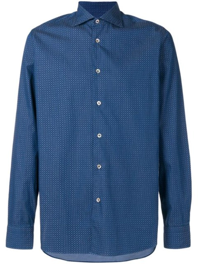 Borriello Micro Print Shirt - Blue
