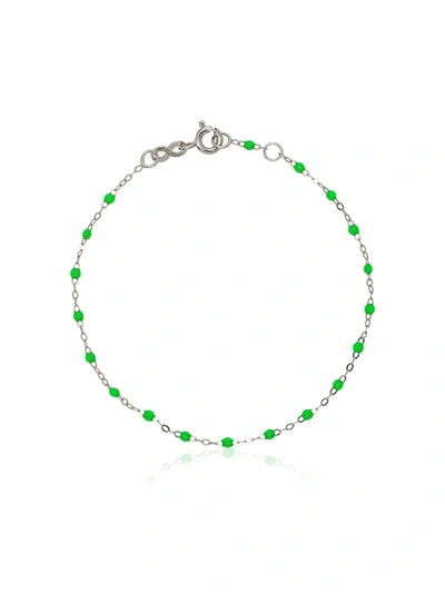 Gigi Clozeau 18k White Gold Green Beaded Bracelet