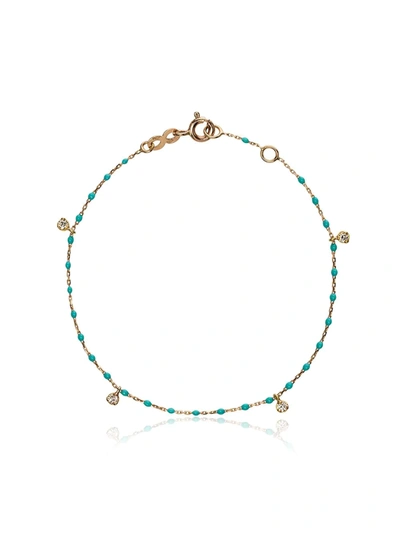 Gigi Clozeau 18k Rose Gold 17 Cm Beaded Diamond Bracelet In Blue