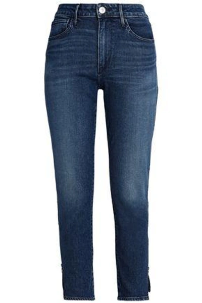 3x1 Woman Faded High-rise Skinny Jeans Dark Denim