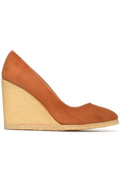 Castaã±er Woman Suede Wedge Pumps Brown