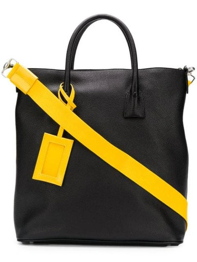 Maison Margiela Contrast Strap Tote Bag In Black