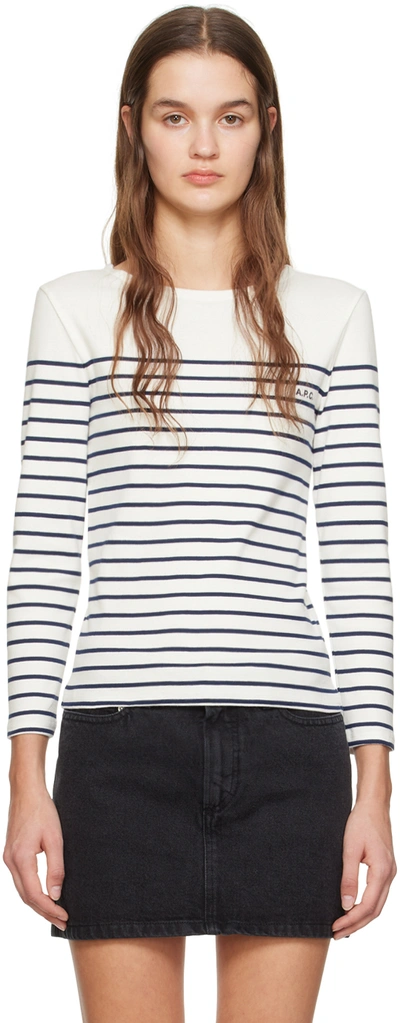 Apc Striped Long-sleeve T-shirt In White