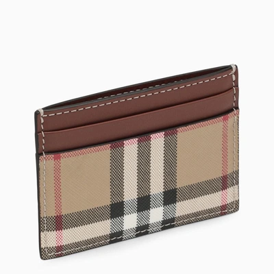 Burberry Check Card Holder In Brown
