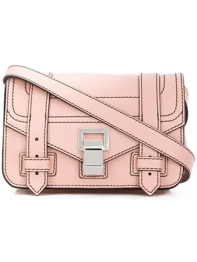 Proenza Schouler Ps1+ Deep Blush Grainy Leather Mini Crossbody Bag In Pink