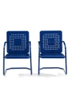 Crosley Radio Bates 2-piece Cantilever Outdoor Chair Set In Navy Gloss