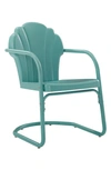 Crosley Radio Tulip 2-piece Cantilever Outdoor Chair Set In Pastel Blue Satin