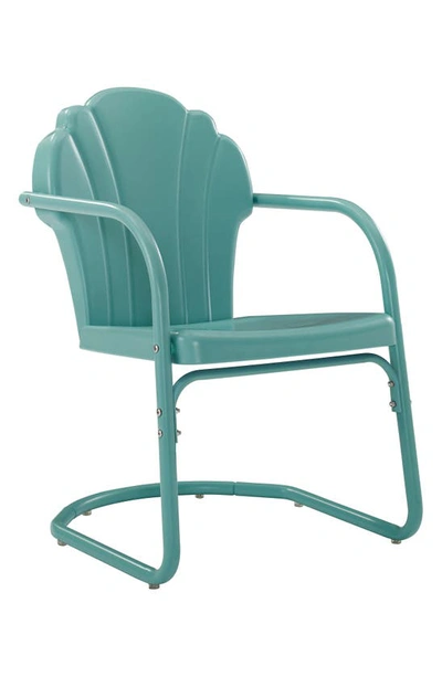 Crosley Radio Tulip 2-piece Cantilever Outdoor Chair Set In Pastel Blue Satin