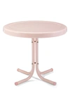 Crosley Radio Griffith Metal Round Side Table In Pastel Pink Gloss