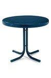 Crosley Radio Griffith Metal Round Side Table In Navy Gloss