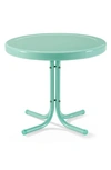 Crosley Radio Griffith Metal Round Side Table In Aqua Gloss