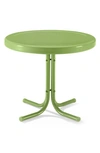 Crosley Radio Griffith Metal Round Side Table In Pastel Green Satin