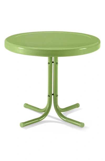 Crosley Radio Griffith Metal Round Side Table In Pastel Green Satin