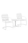 Crosley Radio Brighton Table & Chairs 3-piece Patio Set In White Gloss