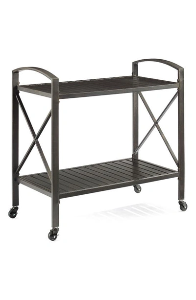 Crosley Radio Kaplan Outdoor Bar Cart In Oil Rubbed Bronze