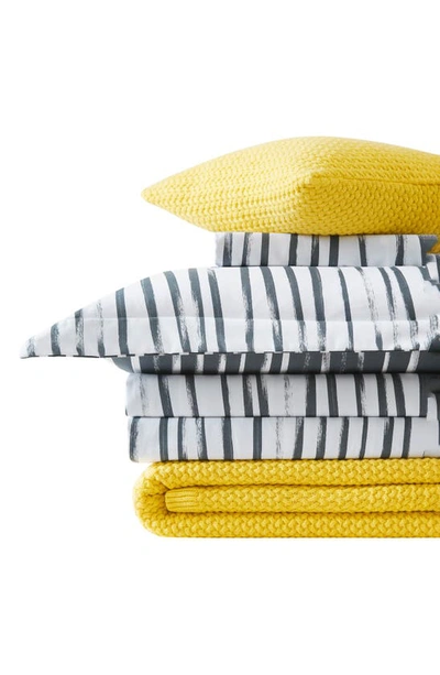 Southshore Fine Linens Spirit Oversized Reversible Duvet Cover 5-piece Set In Charcoal