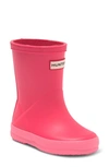 Hunter Kids' First Classic Rain Boot In Pink Shiver/ Rowan Pink
