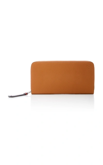 Loewe Colorblock Leather Zip-around Wallet In Light Caramel/pecan Color