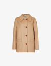 Gucci Single-breasted Wool Coat In Brown