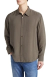 Nn07 Freddy Button Front Long Sleeve Shirt In Capers