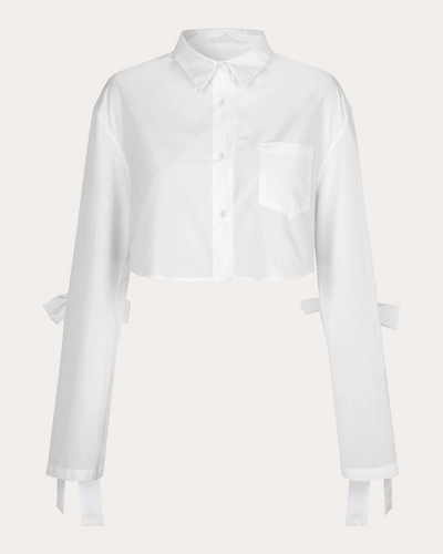 Cecilie Bahnsen Women's Vinh Cropped Shirt In White