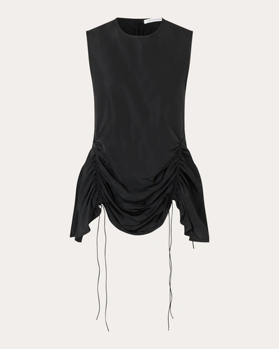 Cecilie Bahnsen Women's Unika Shirred Drape Faille Top In Black