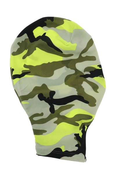 Vetements Camouflage Nylon Face Mask In Fluo,green