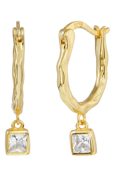 Savvy Cie Jewels Cz Drop Earrings In Gold