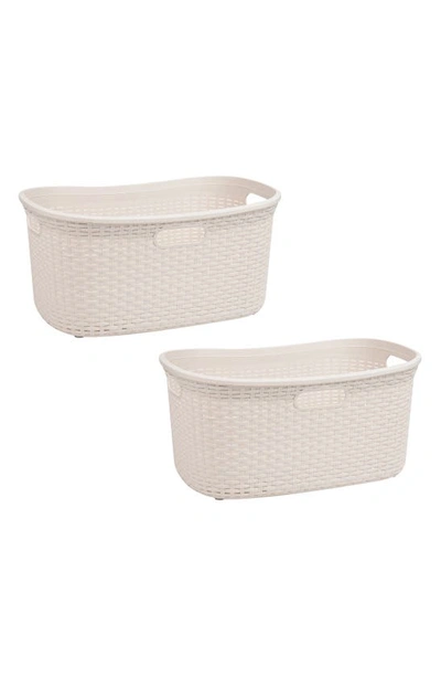 Mind Reader 2 Piece Laundry Basket Set In Ivory