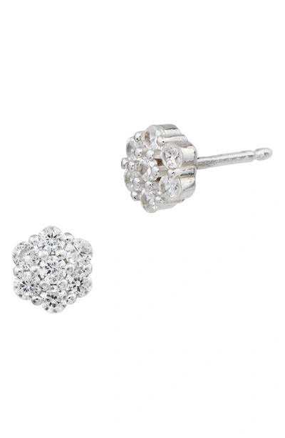 Savvy Cie Jewels Cz Cluster Stud Earrings In Metallic
