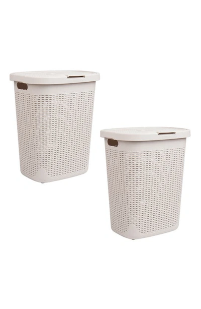 Mind Reader Pack Of 2 Laundry Hampers In Neutral